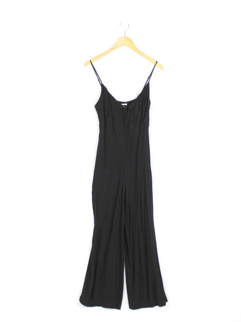 Aritzia WILFRED Bellow Black Crepe Gathered Bust Straight Leg Jumpsuit, Size 4